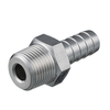 Hexagon hose shank type R144 in stainless steel, male thread BSPT 1/8"x6,5
